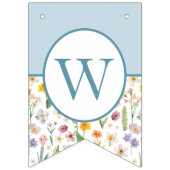 Welkom Baby Hedgehog Floral Bunting Flag - Blauw Vlaggetjes (Derde vlag)