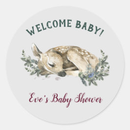 Welkom Baby Het is koud buiten winterBaby shower Ronde Sticker