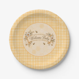 Welkom Baby Honeycomb Bijen Papieren Borden Bordje