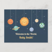 Welkom Baby in World Sun en Planets Space Briefkaart (Voorkant)