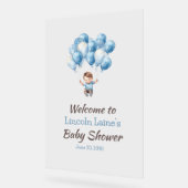 Welkom Baby Jongen Doucheballonnen Acryl Bord (Hoek)