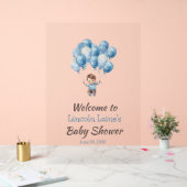 Welkom Baby Jongen Doucheballonnen Acryl Bord (Huwelijk)