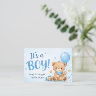 Welkom Baby Jongen – Een Bundeltje Vol Geluk Notitiekaartje
