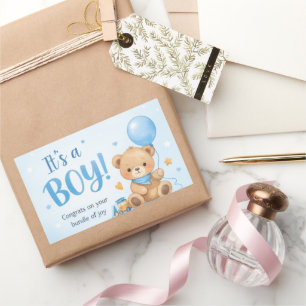 Welkom Baby Jongen – Een Bundeltje Vol Geluk Stick Rechthoekige Sticker
