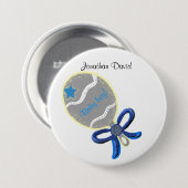 Welkom Baby Jongen Knop Ronde Button 7,6 Cm (Voorkant /achterkant)