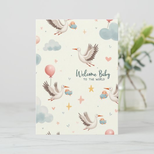 Welkom Baby Kaart (Staand voorkant)