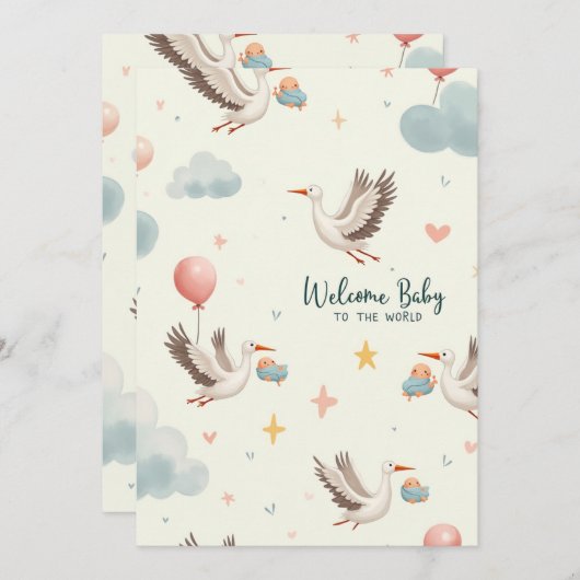 Welkom Baby Kaart (Voorkant / Achterkant)