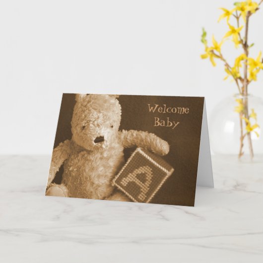 Welkom Baby Kaart (Gele Bloem)