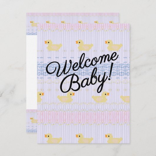 Welkom Baby Kaart (Voorkant / Achterkant)