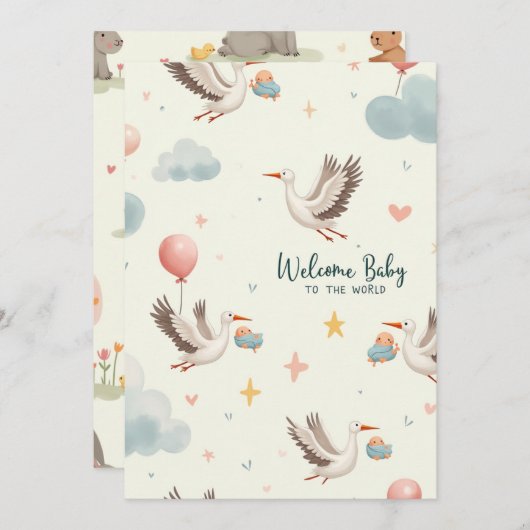 Welkom Baby Kaart (Voorkant / Achterkant)