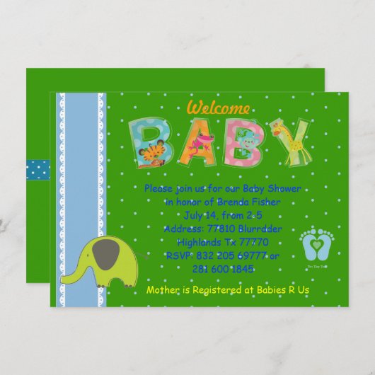 Welkom Baby Kaart (Voorkant / Achterkant)