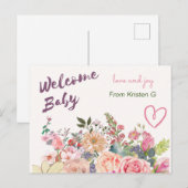 Welkom Baby Kaart voor Baby Gift (Voorkant / Achterkant)