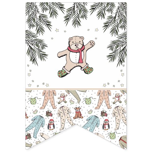 Welkom Baby Kerst Winter Baby shower Vlaggetjes (Eerste vlag)