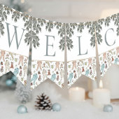 Welkom Baby Kerst Winter Baby shower Vlaggetjes