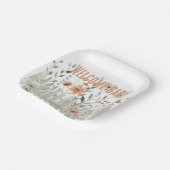 Welkom Baby Land Boerderij Bloemenpapier Bord (Gebogen)