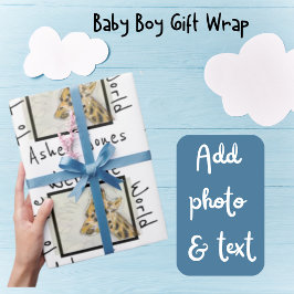 Welkom Baby Leuke Giraffe Cadeaupapier