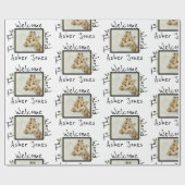 Welkom Baby Leuke Giraffe Cadeaupapier (Vlak)