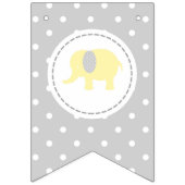 Welkom Baby - Licht geel en grijs Cute Elephant Vlaggetjes (Tweede vlag)
