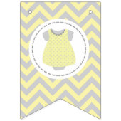 Welkom Baby - Licht geel en grijs Vlaggetjes (Eerste vlag)