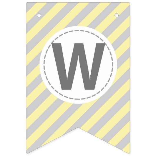 Welkom Baby - Licht geel en grijs Vlaggetjes (Derde vlag)