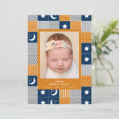 WELKOM BABY | Maan & Sterren Geboorteaankondiging Aankondiging (Staand voorkant)