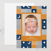 WELKOM BABY | Maan & Sterren Geboorteaankondiging Aankondiging (Voorkant / Achterkant)