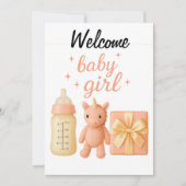 Welkom Baby Meisje Baby shower Kaart (Voorkant)