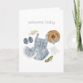 Welkom Baby Meisje Boho Gefeliciteerd Kaart (Voorkant)