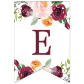 Welkom baby meisje bordeaux herfst bloemendouche vlaggetjes (Tweede vlag)