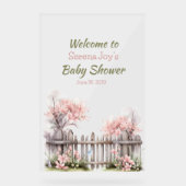 Welkom Baby Meisje Douche Acryl Bord (Voorkant)