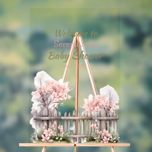 Welkom Baby Meisje Douche Acryl Bord (Neutraal)