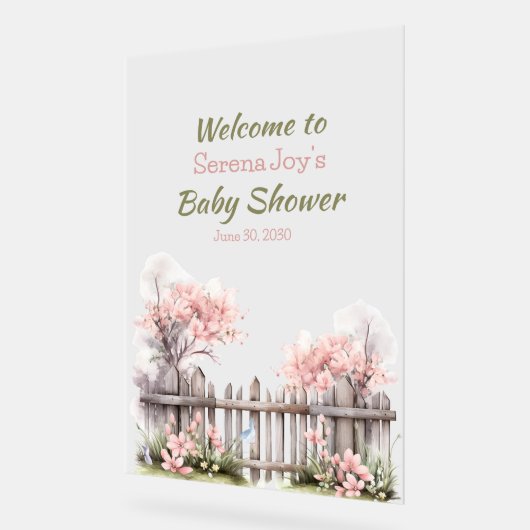 Welkom Baby Meisje Douche Acryl Bord (Hoek)