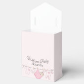 Welkom Baby Meisje Douche in Grijs en Roze Bedankdoosjes (Geopend)