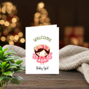 Welkom baby meisje feestdagen kaart
