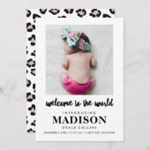 Welkom baby meisje foto geboorte aankondiging (Voorkant / Achterkant)