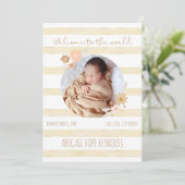 Welkom Baby Meisje Geboorte Foto aankondiging (Staand voorkant)