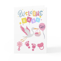 Welkom Baby Meisje Kaart