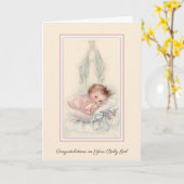 Welkom  Baby Meisje Maagd Maria Katholiek Kaart (Gele Bloem)