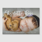 Welkom Baby meisje Modern Custom Photo Stats (Voorkant)
