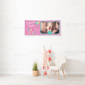 Welkom Baby Meisje Polka Dots Spandoek (Insitu)