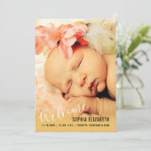Welkom Baby Meisje Verticale Fotoaankondiging Aankondiging (Staand voorkant)