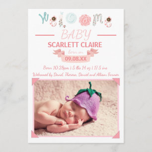 Welkom Baby met foto's - Aankondiging geboorte