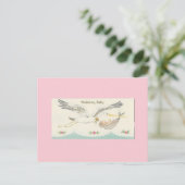 "Welkom, Baby" met Stork Briefkaart (Staand voorkant)