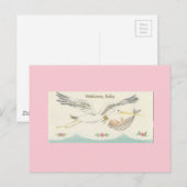 "Welkom, Baby" met Stork Briefkaart (Voorkant / Achterkant)