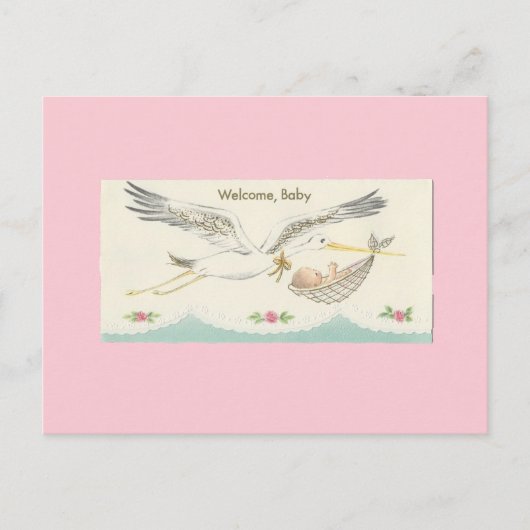 "Welkom, Baby" met Stork Briefkaart (Voorkant)
