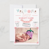 Welkom Baby met tekeningen - 3x5Birth kondiging Aankondiging (Voorkant)