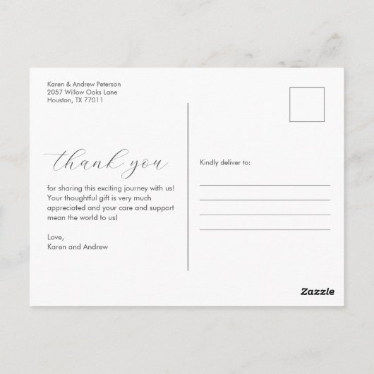 Welkom Baby Modern Chic Foto Geboorte Aankondiging Briefkaart (Achterkant)