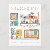WELKOM BABY Mooie kinderkamer Geslacht neutraal Ge Briefkaart (Voorkant)