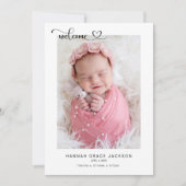Welkom Baby Multi Photo met gepersonaliseerde bood Aankondiging (Voorkant)