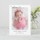 Welkom Baby Multi Photo met gepersonaliseerde bood Aankondiging (Staand voorkant)